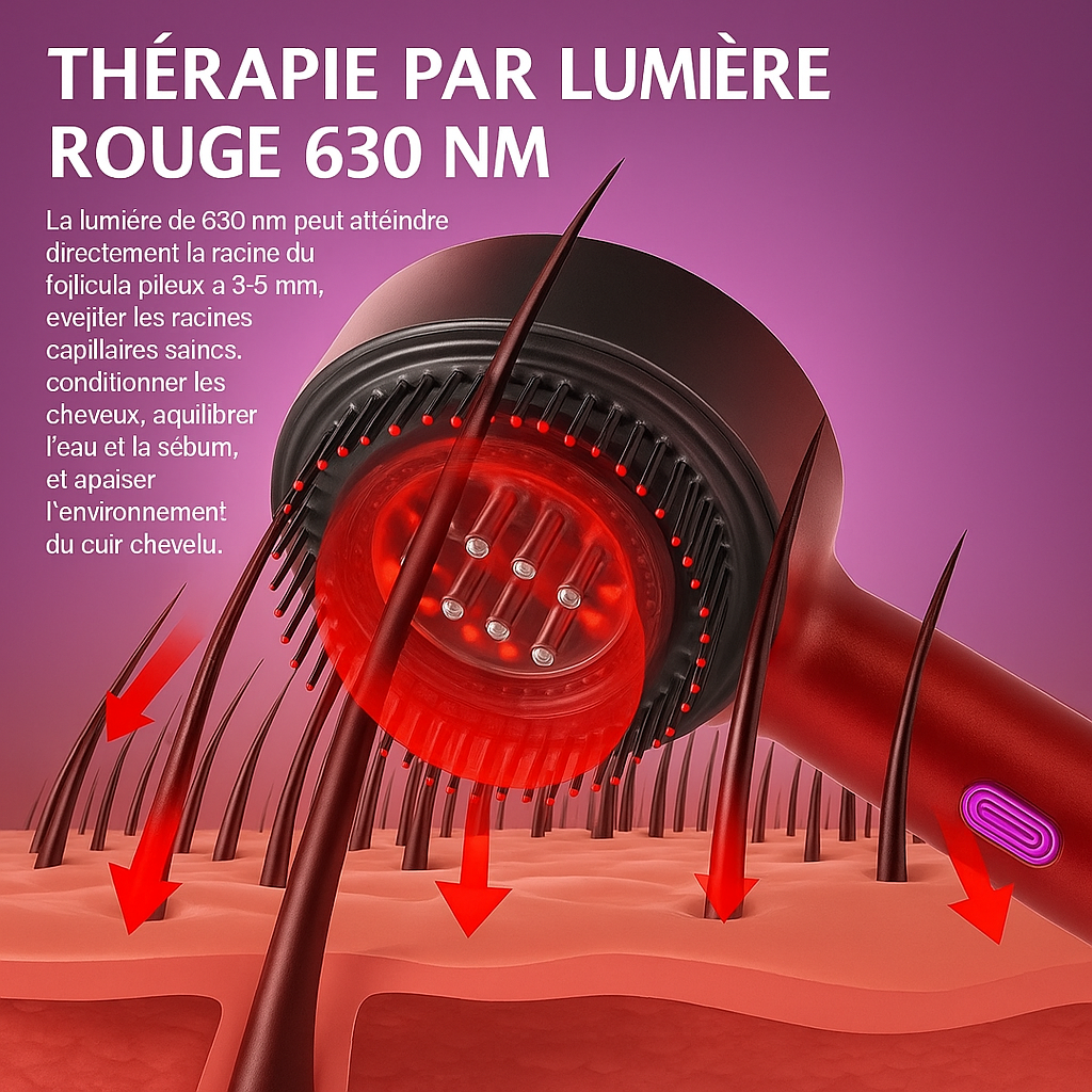Brosse de Massage Intelligente – Soin Cuir Chevelu & Croissance des Cheveux