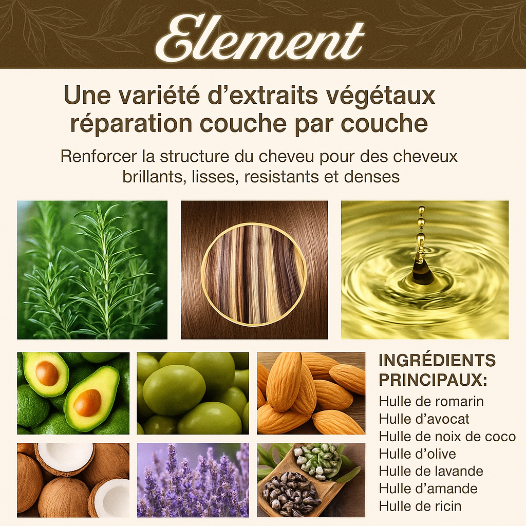 Huile Capillaire au Romarin – Croissance & Réparation (60ml)